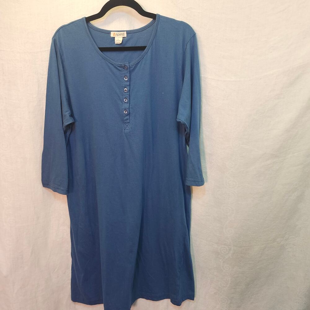 Sporto sz large womens Lounge Dress Short Sleeve Soft Stretch everyday casual